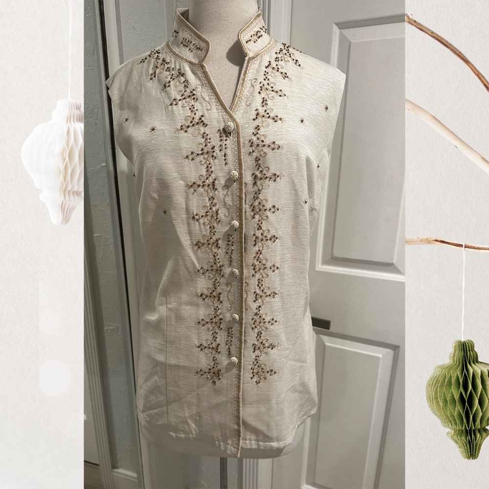 Vintage 100% silk vest